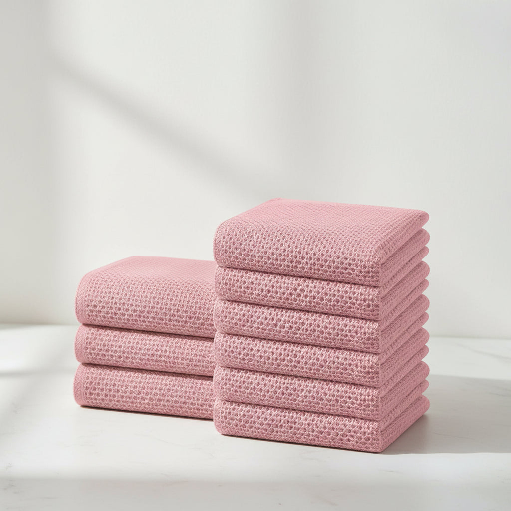 Soft Cotton Dish Cloths Set Absorbent Honeycomb Waffle Weave | Meowbutter