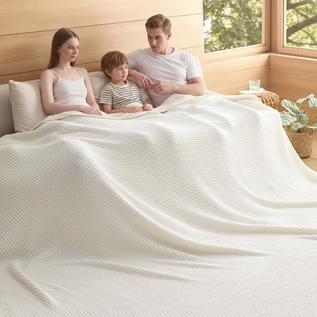 Lehká deka Cozy Comfort ze 100% bavlny s vaflovou vazbou - prodyšná struktura