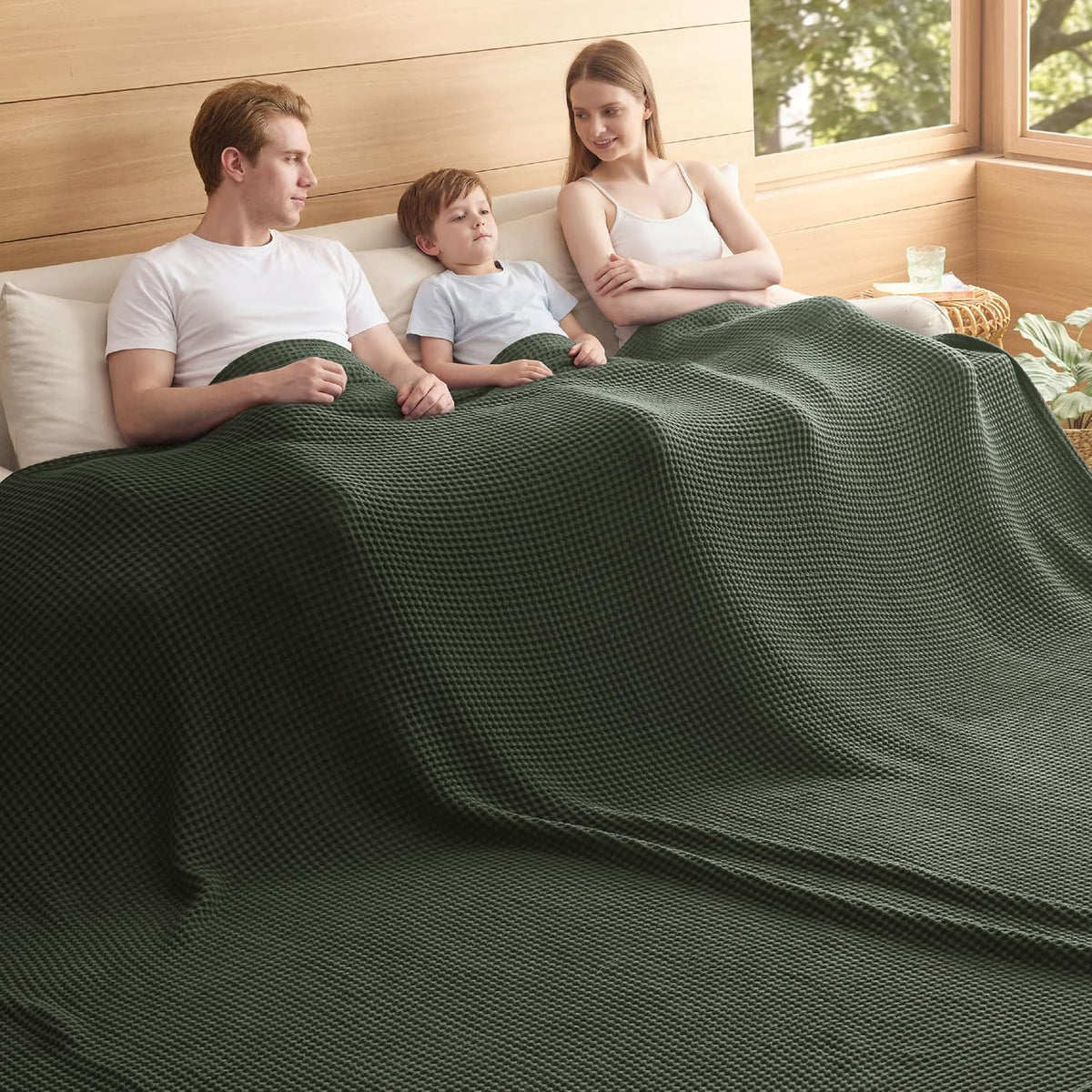 Lehká deka Cozy Comfort ze 100% bavlny s vaflovou vazbou - prodyšná struktura