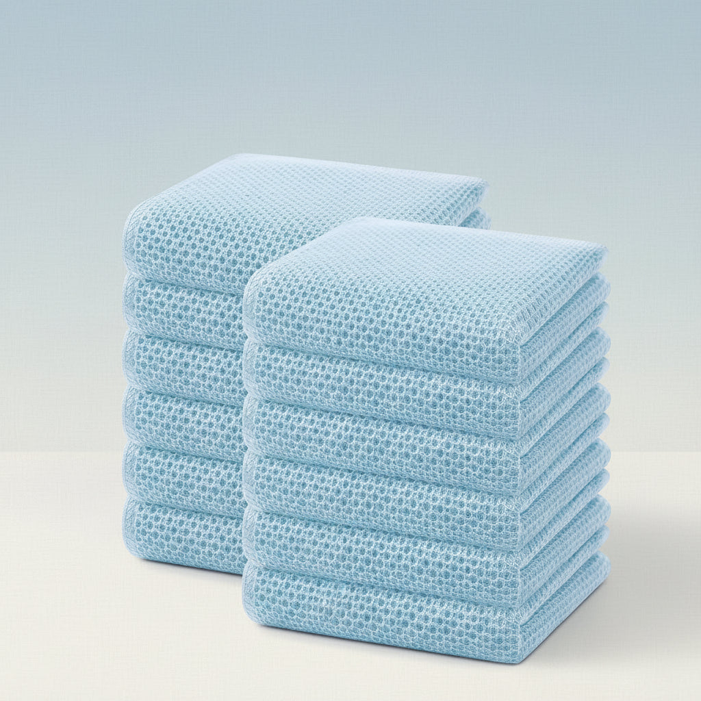 Soft Cotton Dish Cloths Set Absorbent Honeycomb Waffle Weave | Meowbutter