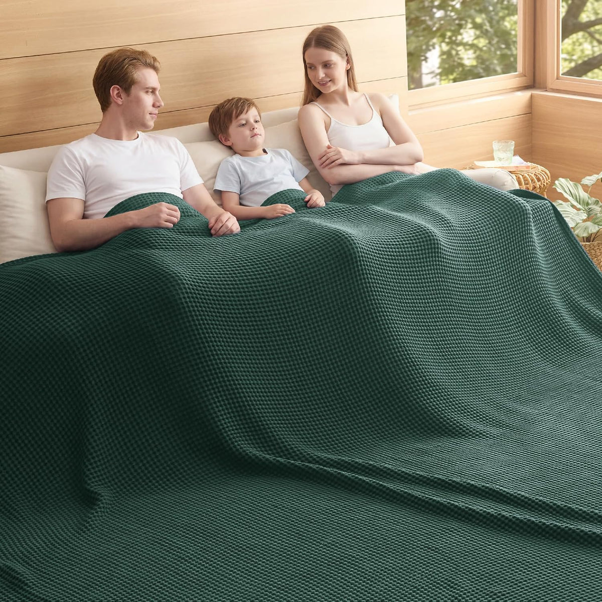 Lehká deka Cozy Comfort ze 100% bavlny s vaflovou vazbou - prodyšná struktura