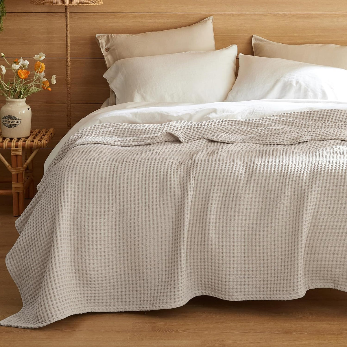 Lehká deka Cozy Comfort ze 100% bavlny s vaflovou vazbou - prodyšná struktura