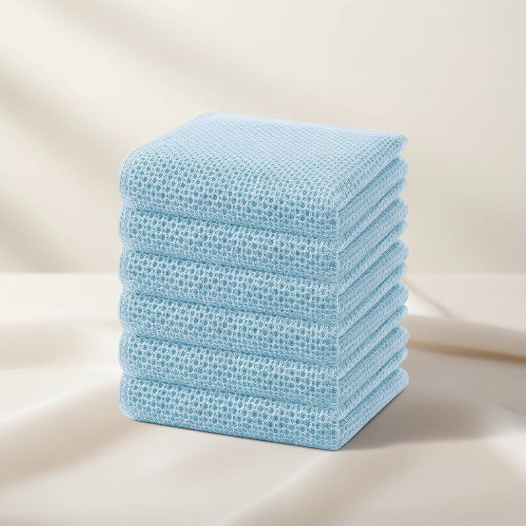 Soft Cotton Dish Cloths Set Absorbent Honeycomb Waffle Weave | Meowbutter