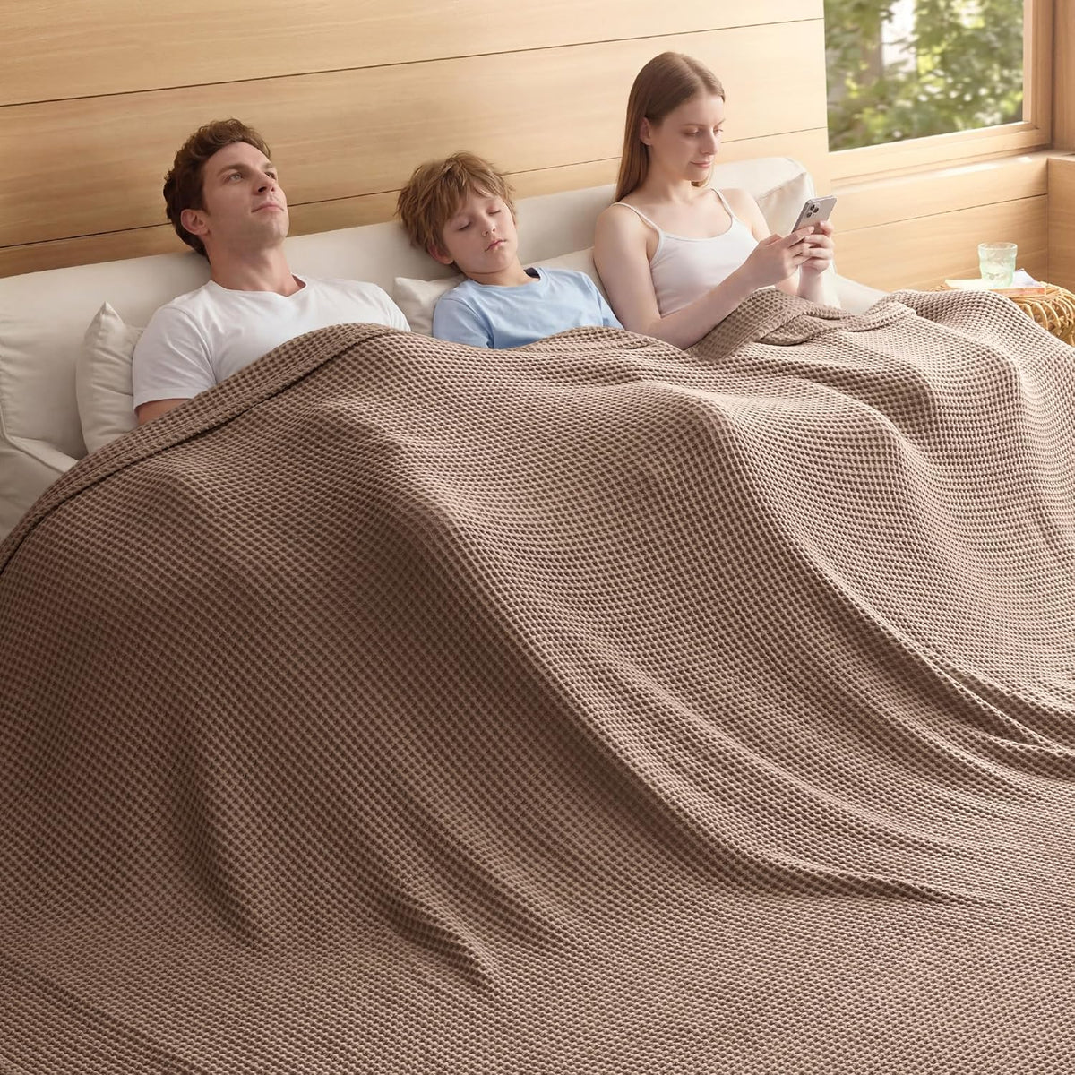 Lehká deka Cozy Comfort ze 100% bavlny s vaflovou vazbou - prodyšná struktura