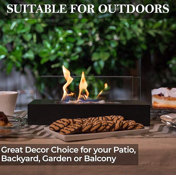 Tabletop Fire Pit with S'mores Maker Kit - Portable Mini Fireplace - Indoor & Outdoor | meowbutter
