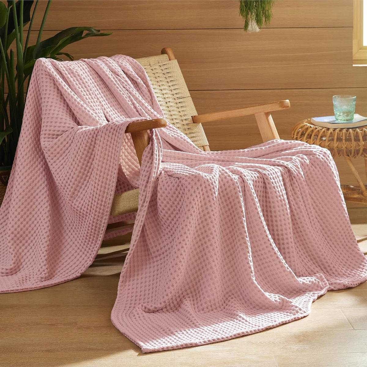 Lehká deka Cozy Comfort ze 100% bavlny s vaflovou vazbou - prodyšná struktura