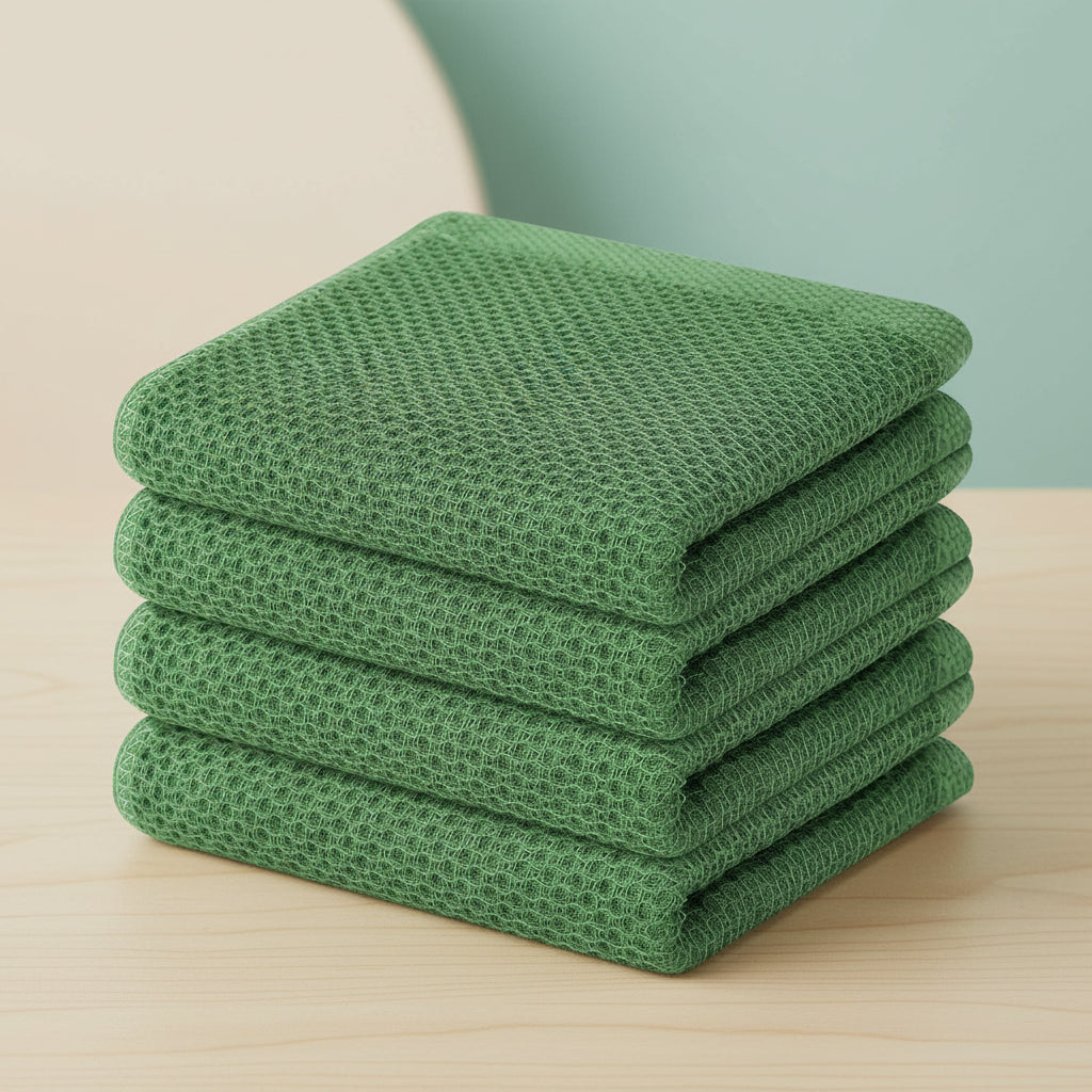 Soft Cotton Dish Cloths Set Absorbent Honeycomb Waffle Weave | Meowbutter