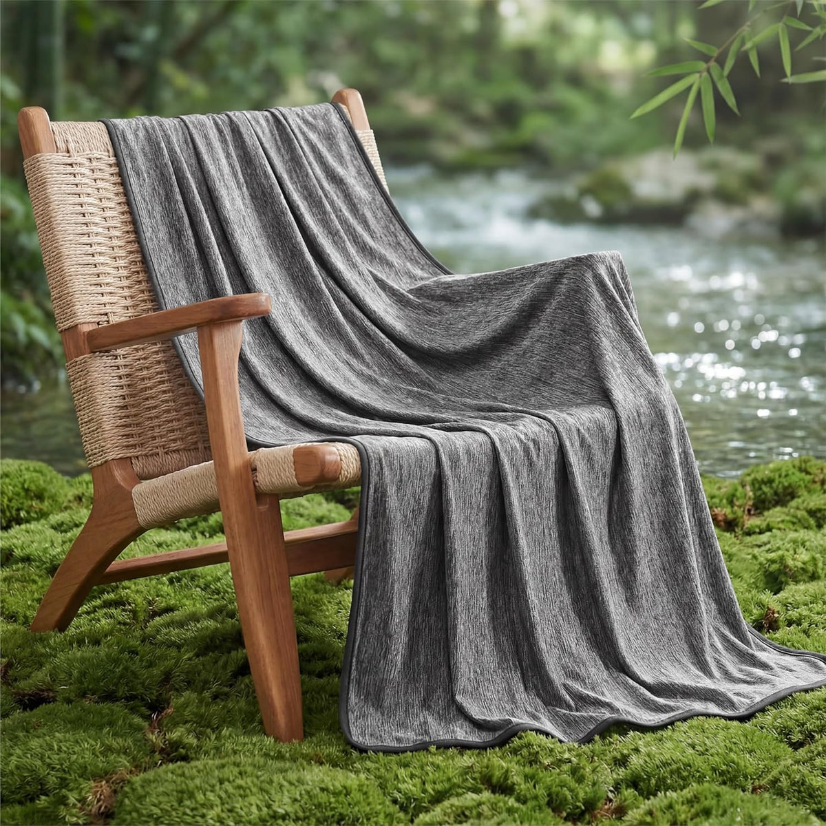 Cozy Comfort bambus-kølende plaid - let, temperaturregulerende