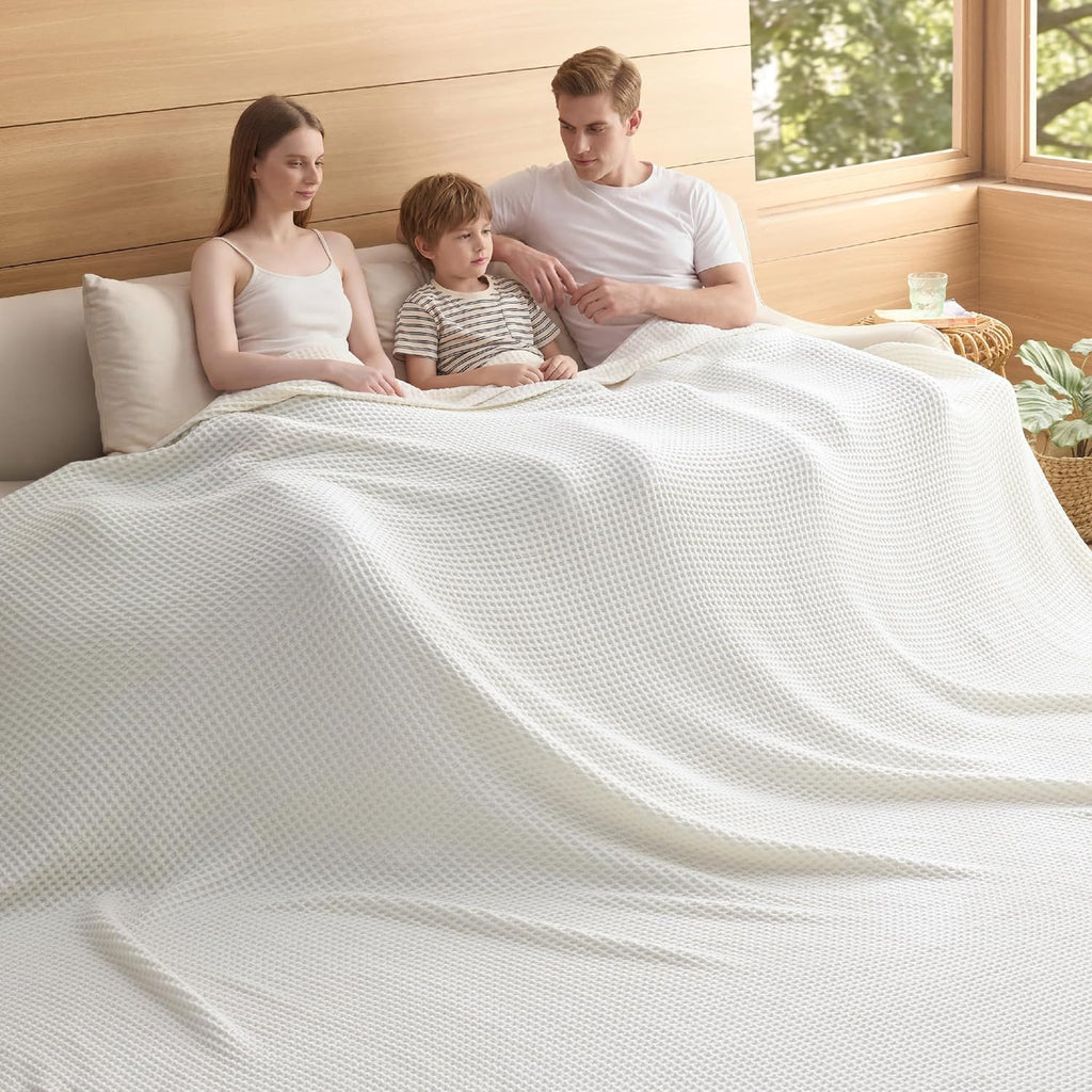 Lehká deka Cozy Comfort ze 100% bavlny s vaflovou vazbou - prodyšná struktura
