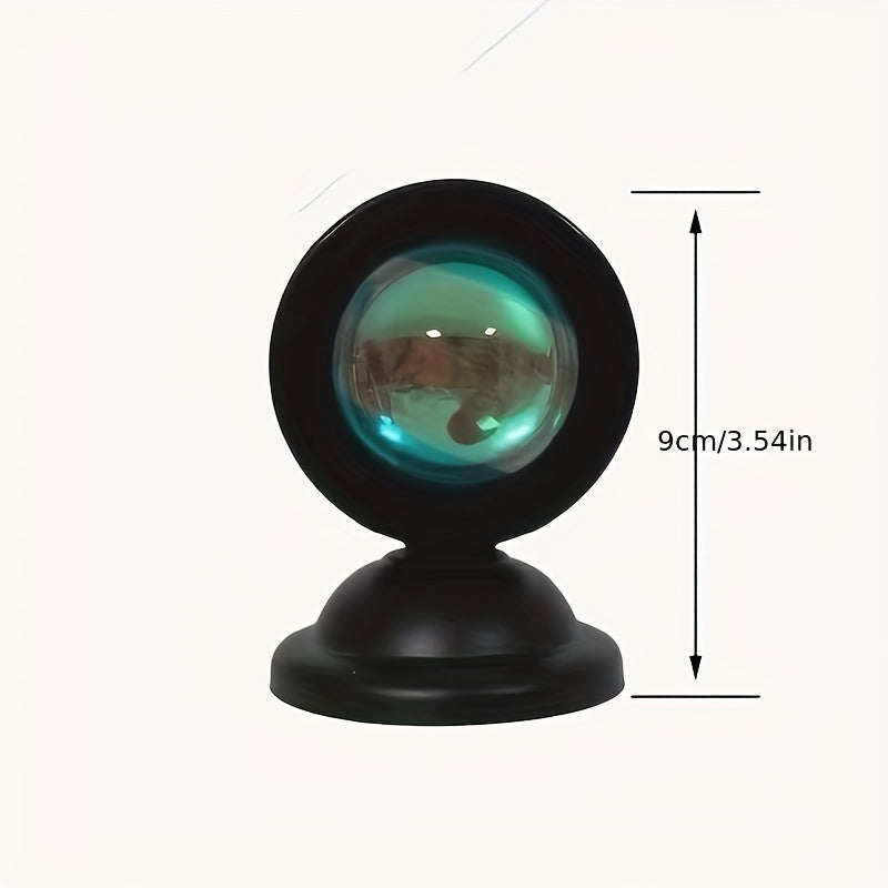 Compact LED Sunset Projector — USB Powered Twilight Wall Light | Amber and Rose Hues