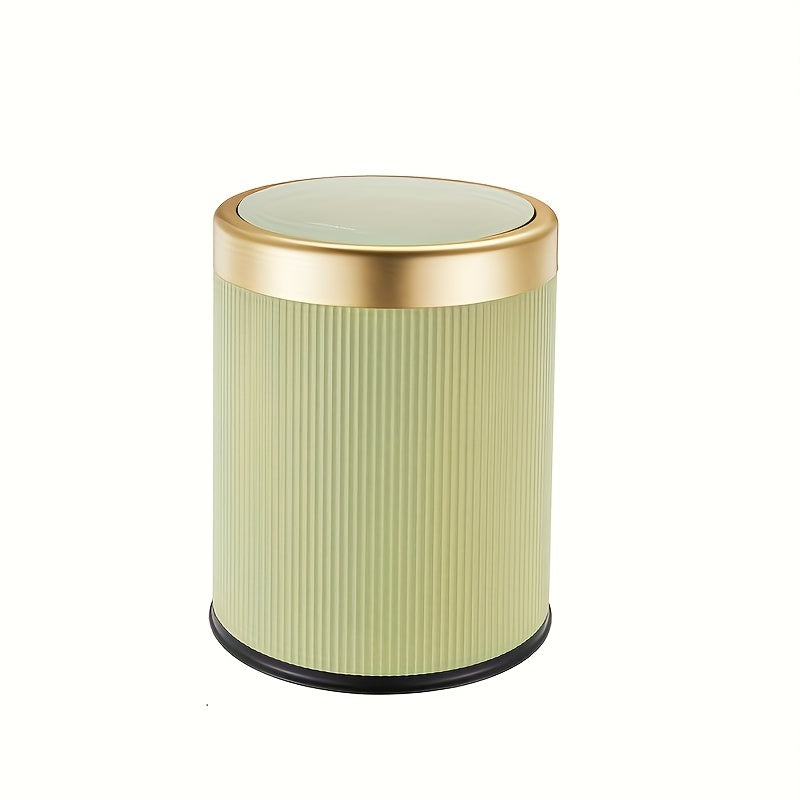 Luxury Oval Trash Can | Press-Top Waste Bin with Dual Inner Bucket | Meowbutter