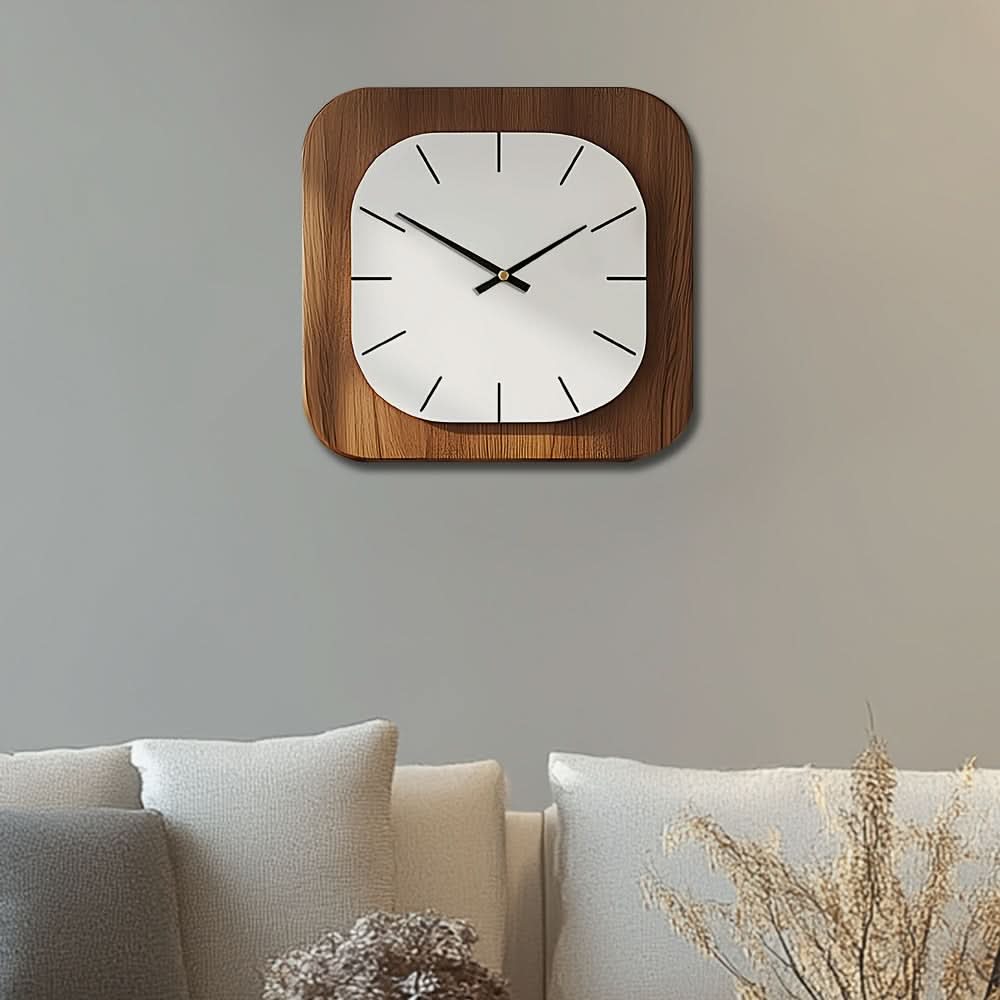 WOODHAVEN Vintage Square Wooden Wall Clock | meowbutter