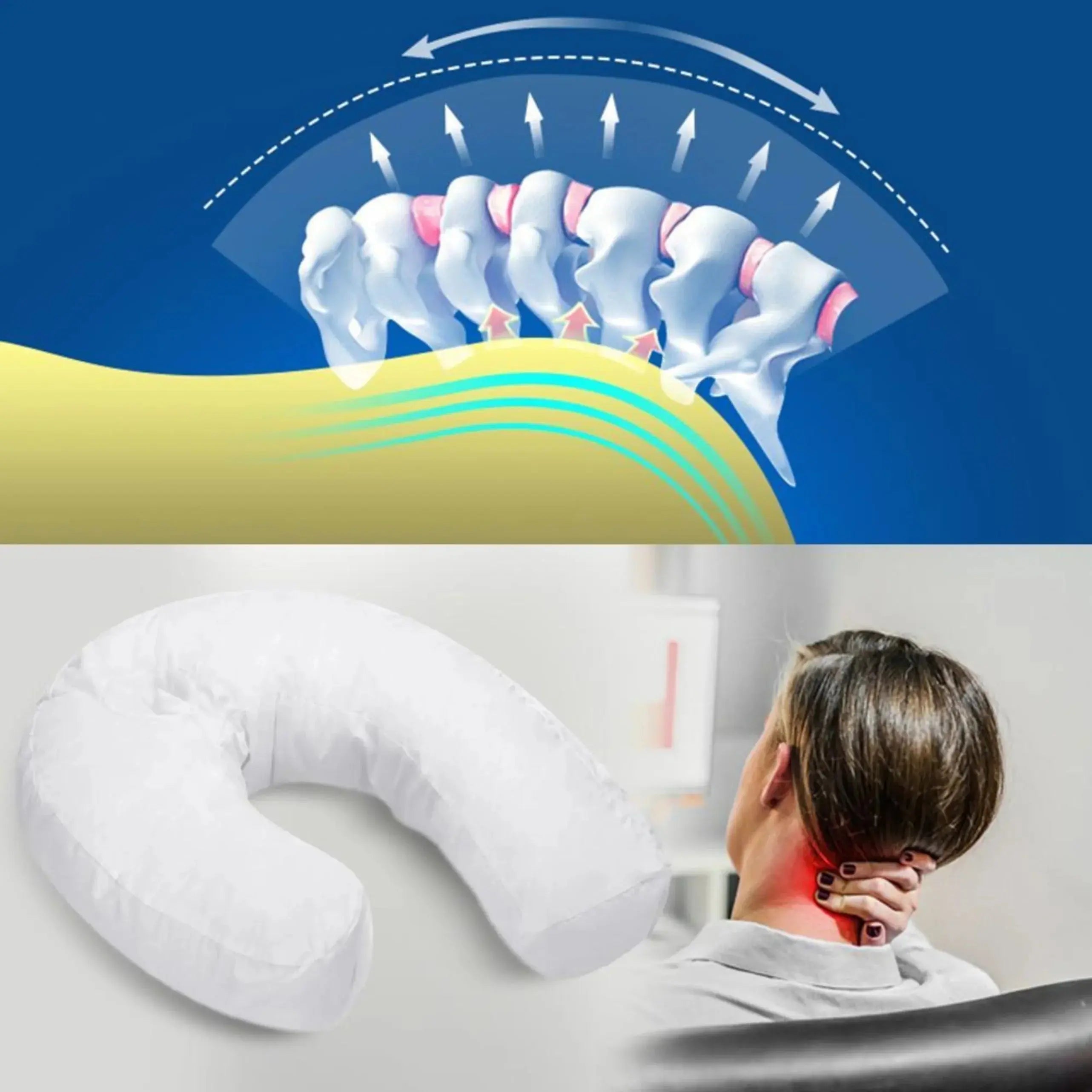 Cuscino Contour con Design a Forma di U per un Sonno Rilassante