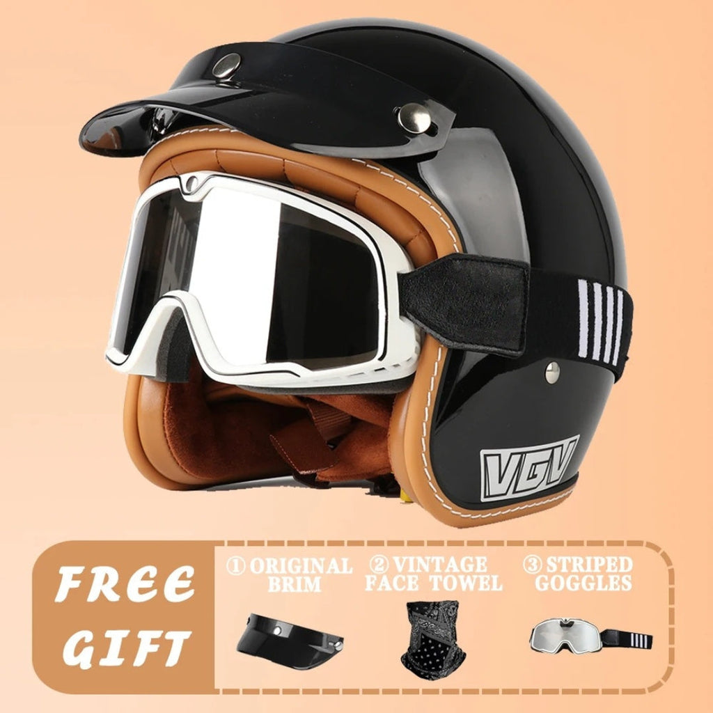Casco Aperto EchoRetro Classic – Omologato DOT/ECE | meowbutter