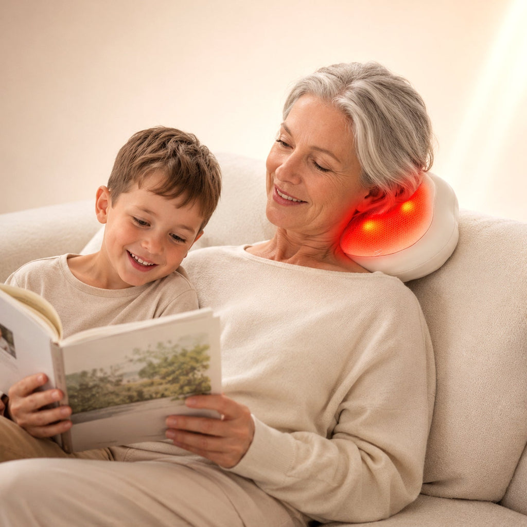 Heated 3D Roller Massage Pillow for Muscle Stiffness, Daily Tension, and Full-Body Relaxation