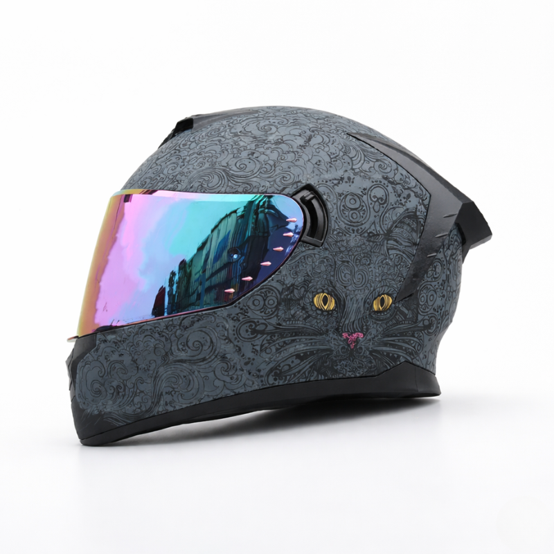 Rider Street Dominator Fullface Helm - Meowbutter
