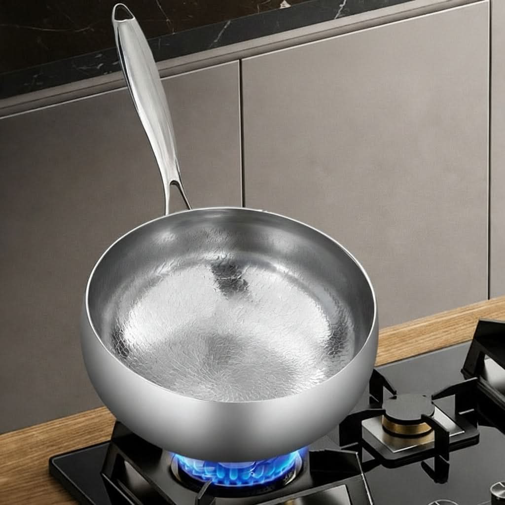 Hammered Deep Skillet for Induction & Gas Stoves | meowbutter