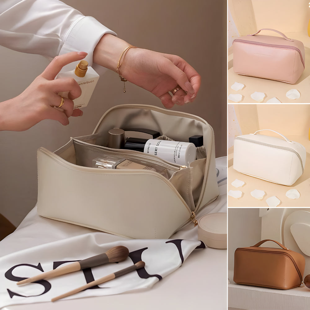 Large Capacity PU Shell Makeup Bag Hard Cosmetic Case