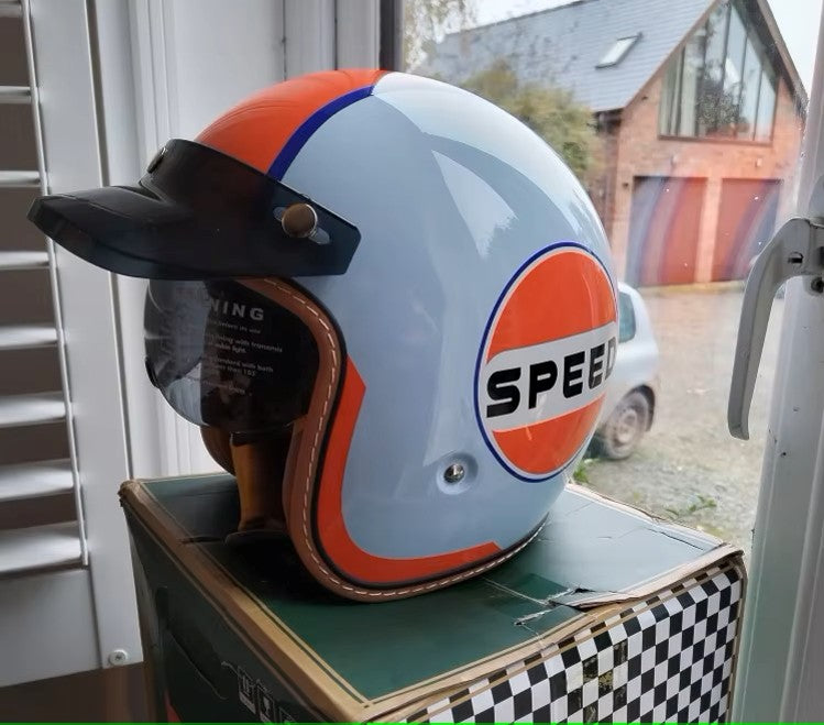 The Street King - Vintage Open Face Helmet - DOT & ECE Approved - Meowbutter