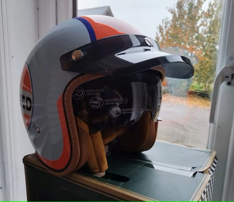 The Street King - Vintage Open Face Helmet - DOT & ECE Approved - Meowbutter