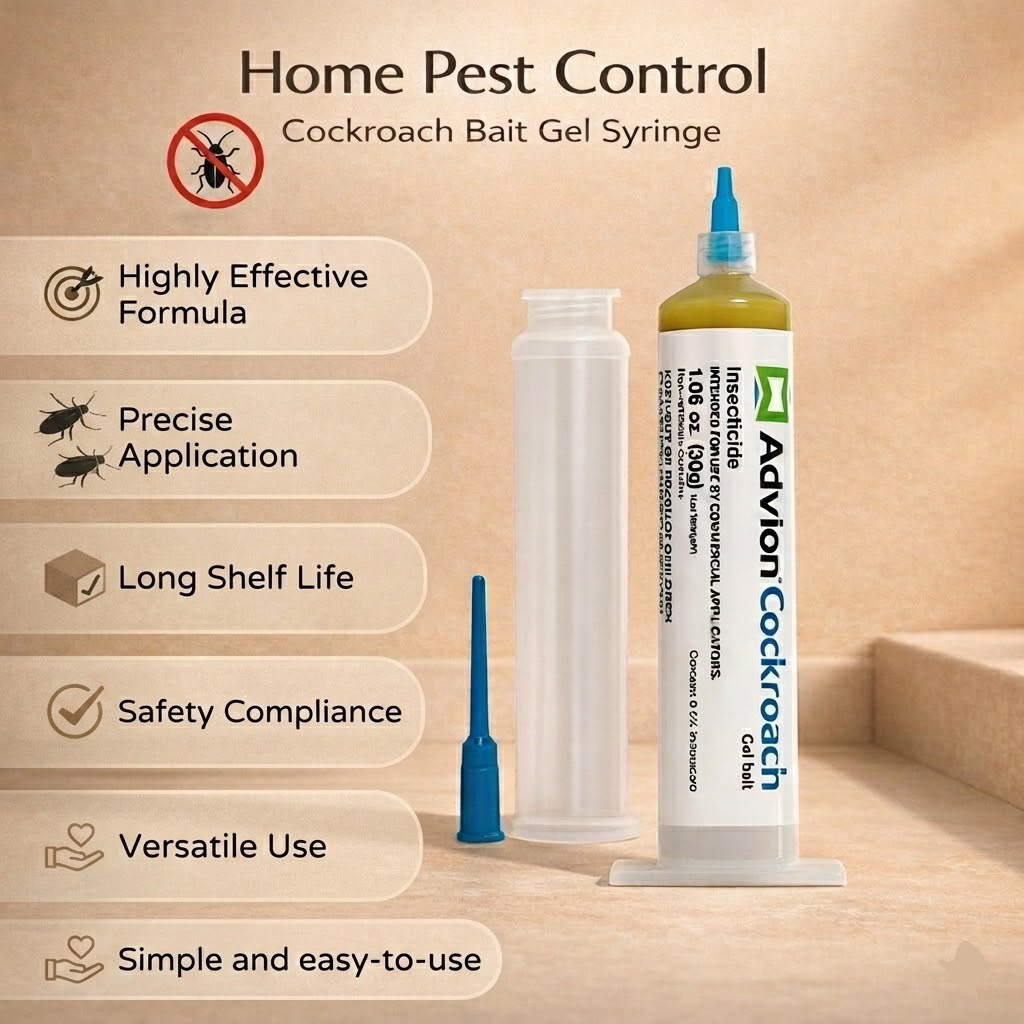 Ready-To-Use Cockroach Control Gel Syringe — Precision Nozzle Applicator