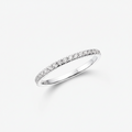 925 Sterling Silver Geometric Stacking Ring — Embedded Cubic Zirconia Stones