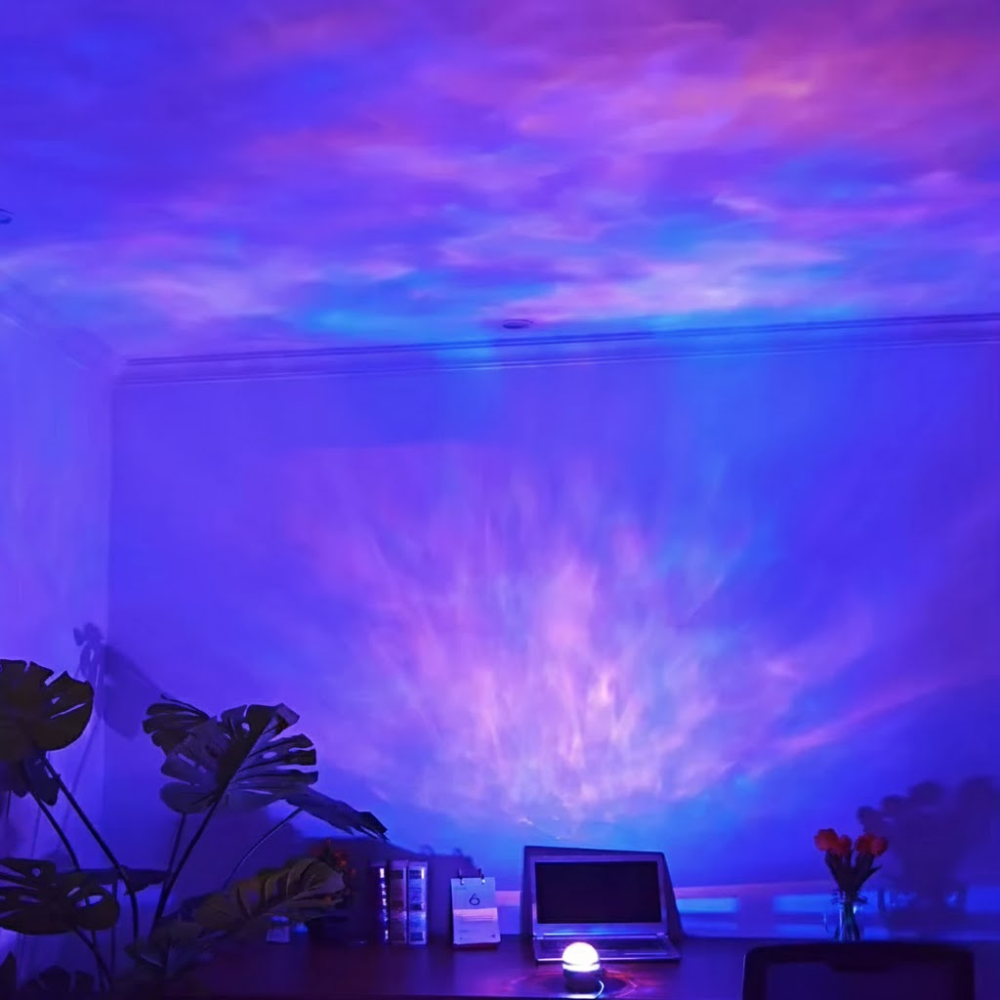 מקרן גלקסיה ואורורה — תאורת LED, דפוסי אורורה וכוכבים