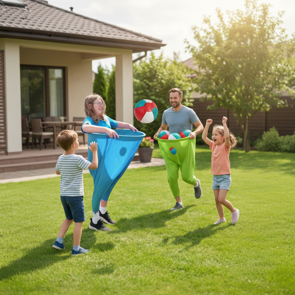 Conjunto de jogo infantil de apanhar bolas — Calças oversized, alvos largos para apanhar