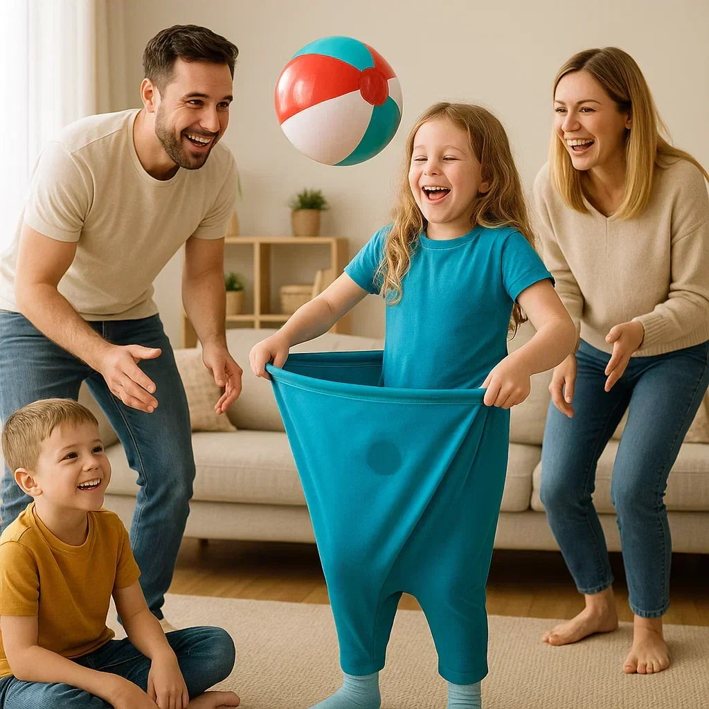 Conjunto de jogo infantil de apanhar bolas — Calças oversized, alvos largos para apanhar