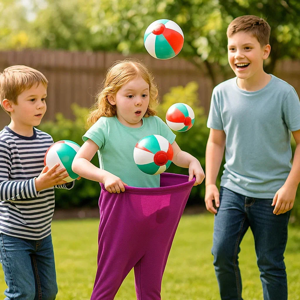 Conjunto de jogo infantil de apanhar bolas — Calças oversized, alvos largos para apanhar