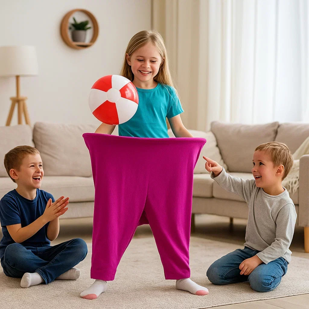 Conjunto de jogo infantil de apanhar bolas — Calças oversized, alvos largos para apanhar