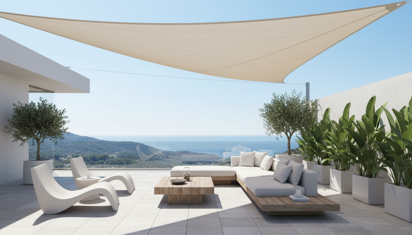 TriBlocker Shade Sail | Vela Ombreggiante Triangolare Impermeabile con Protezione UV | Meowbutter