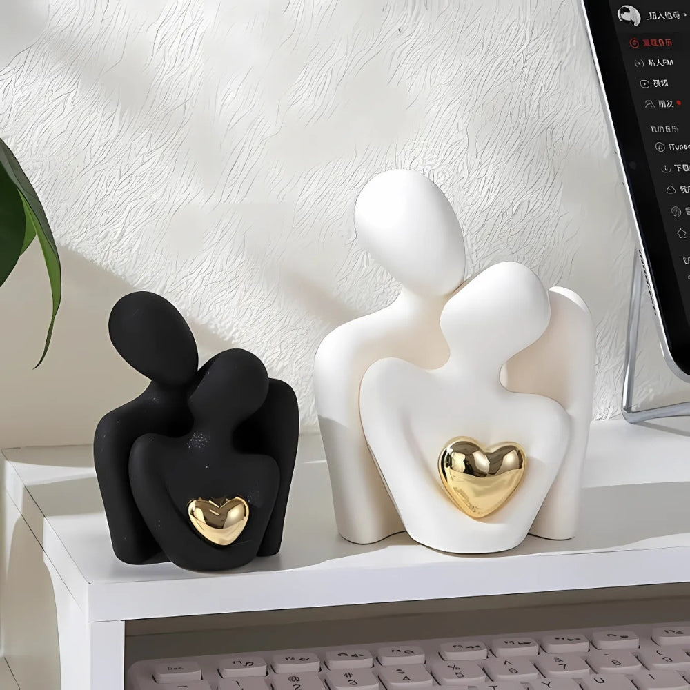 Modern Resin Abstract Figurine With Elegant Couple Design