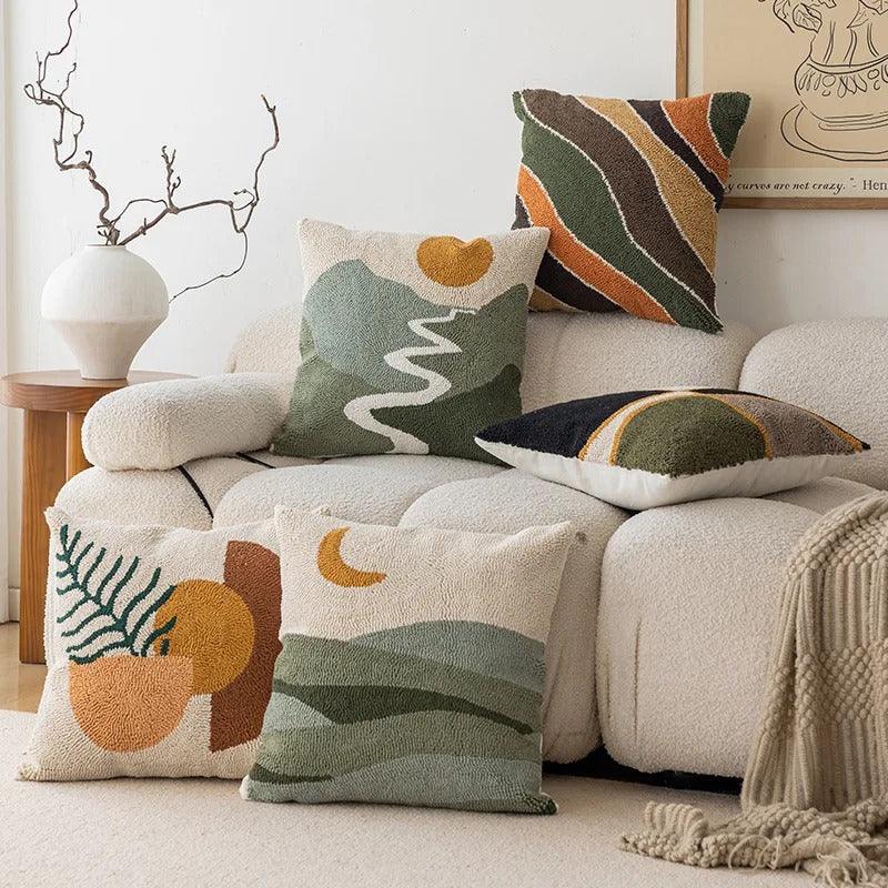 Cushion Cover In Velvet Fabric With Abstract Design Soft Fabric