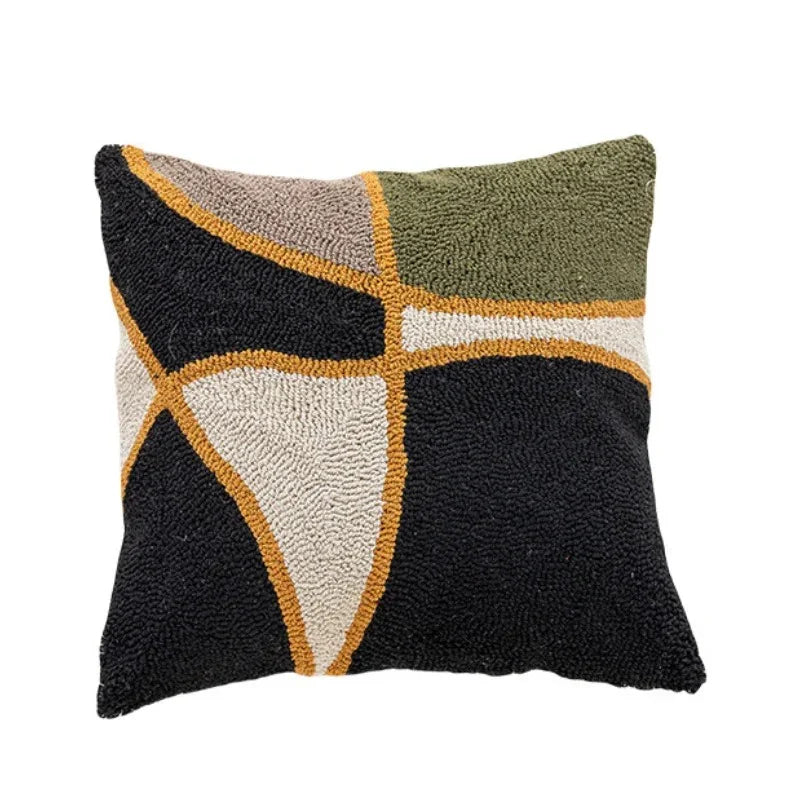 Cushion Cover In Velvet Fabric With Abstract Design Soft Fabric