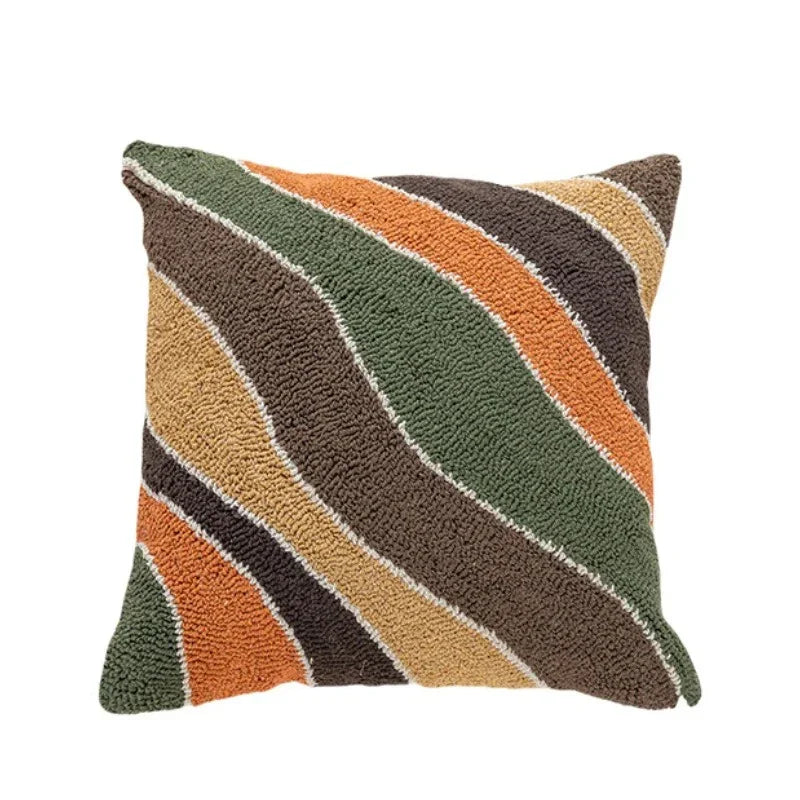 Cushion Cover In Velvet Fabric With Abstract Design Soft Fabric