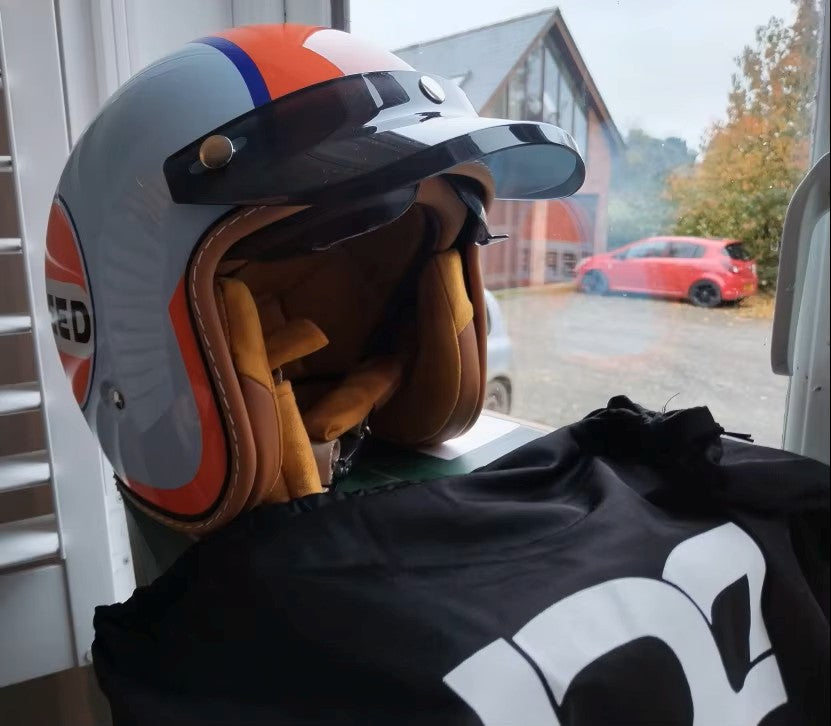 The Street King - Vintage Open Face Helmet - DOT & ECE Approved - Meowbutter