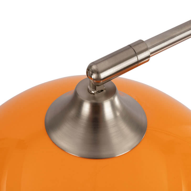 Tall Floor Lamp With Round Shade And Acrylic Globe For Living Room