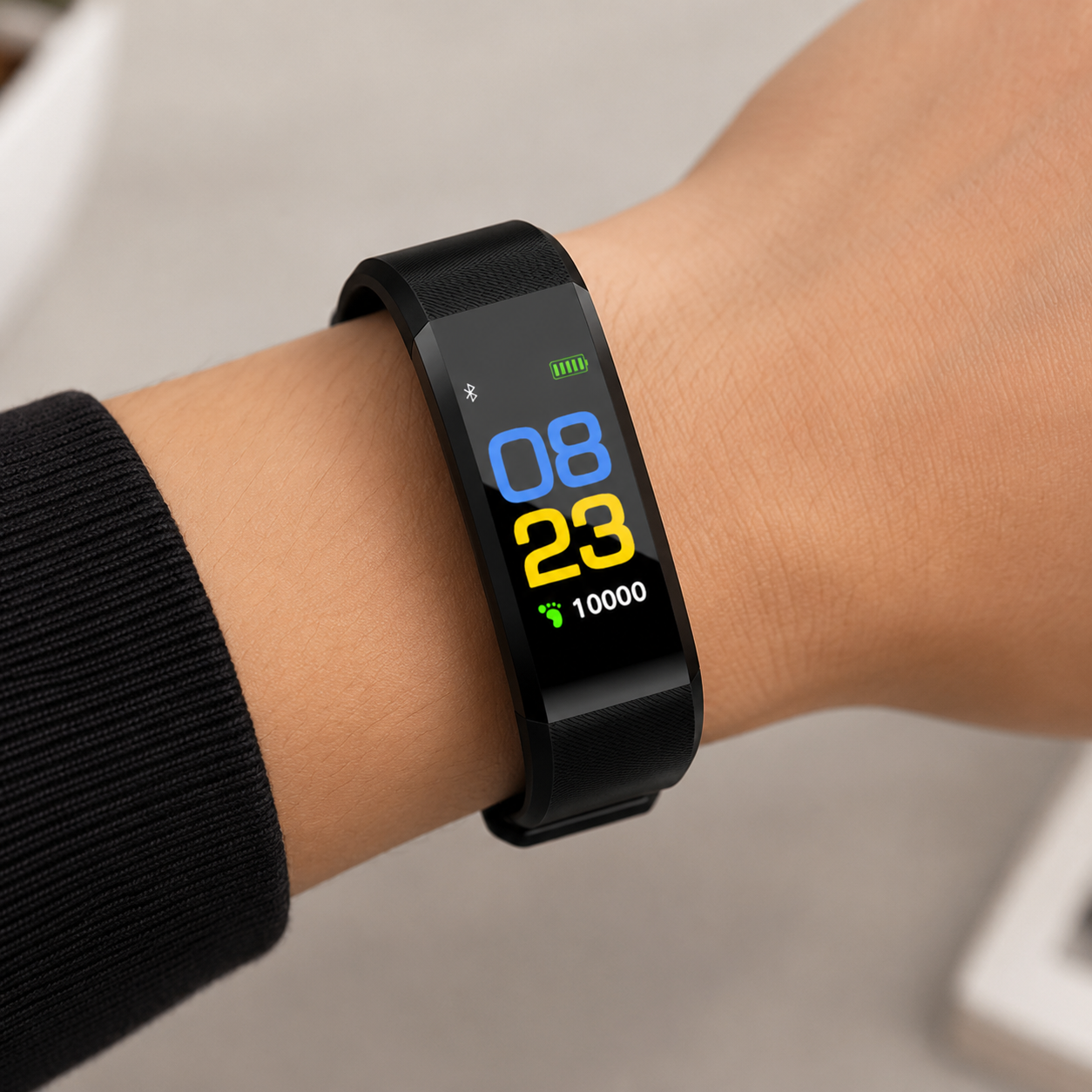 Active Life smartklocka och träningsmätare – pulssensor, justerbart armband, stegräknardisplay