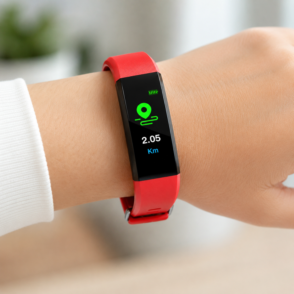 Active Life smartklocka och träningsmätare – pulssensor, justerbart armband, stegräknardisplay