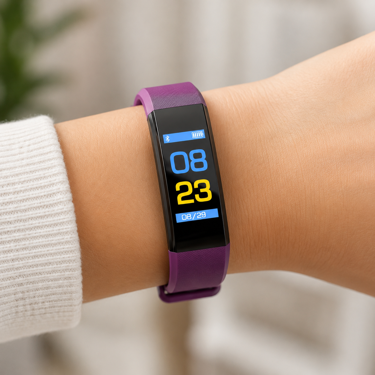 Active Life smartklocka och träningsmätare – pulssensor, justerbart armband, stegräknardisplay