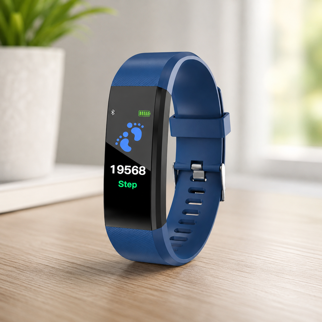 Active Life smartklocka och träningsmätare – pulssensor, justerbart armband, stegräknardisplay