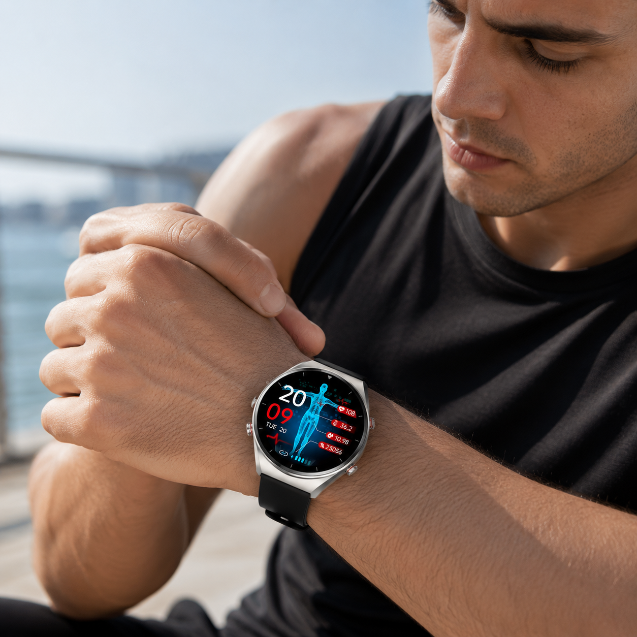Active Life aktivitetsmätare för hela dagen – smartklocka med integrerad pulssensor