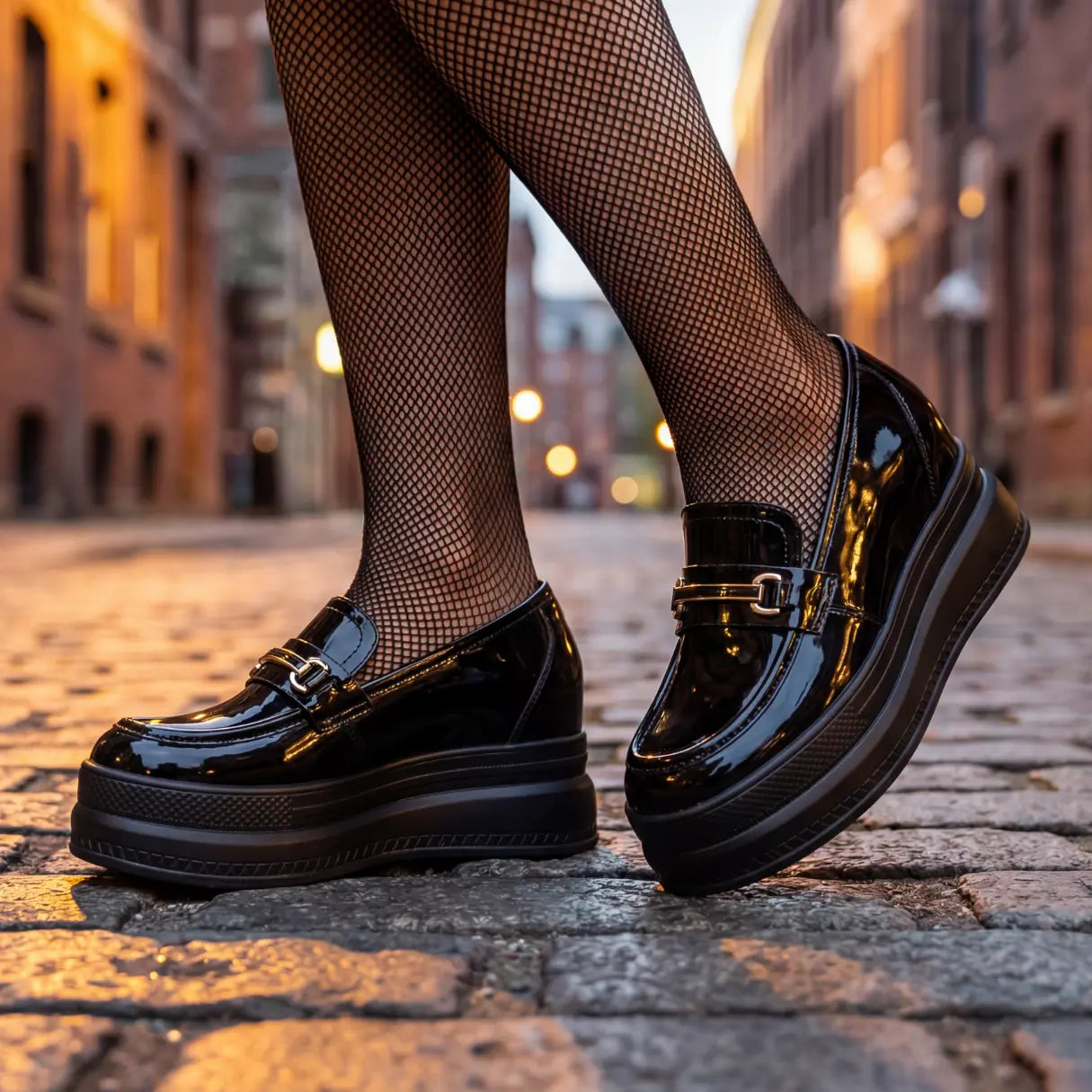 Adams 9cm Height Increasing Shoes With Platform Silhouette And Gold Tone Detail