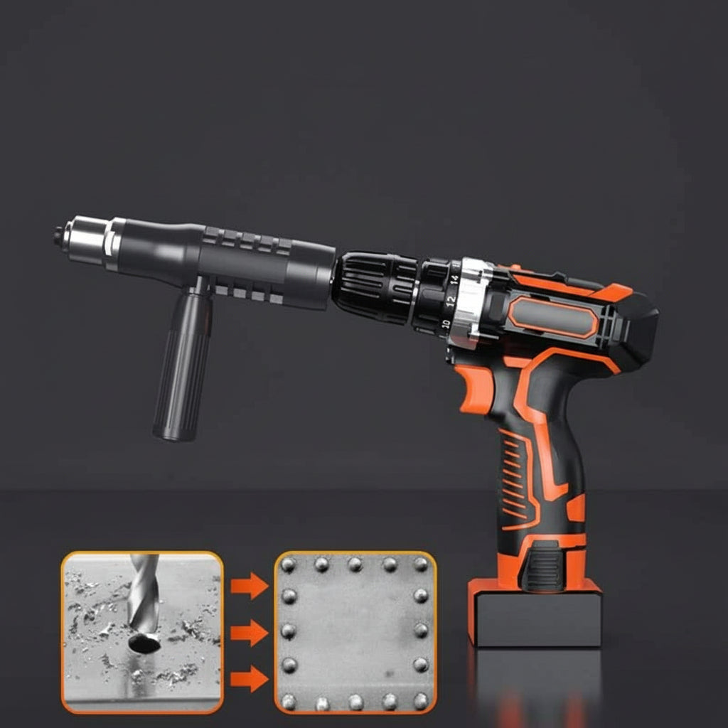 Rivet Gun Drill Adapter Kit Interchangeable Nozzles | Meowbutter