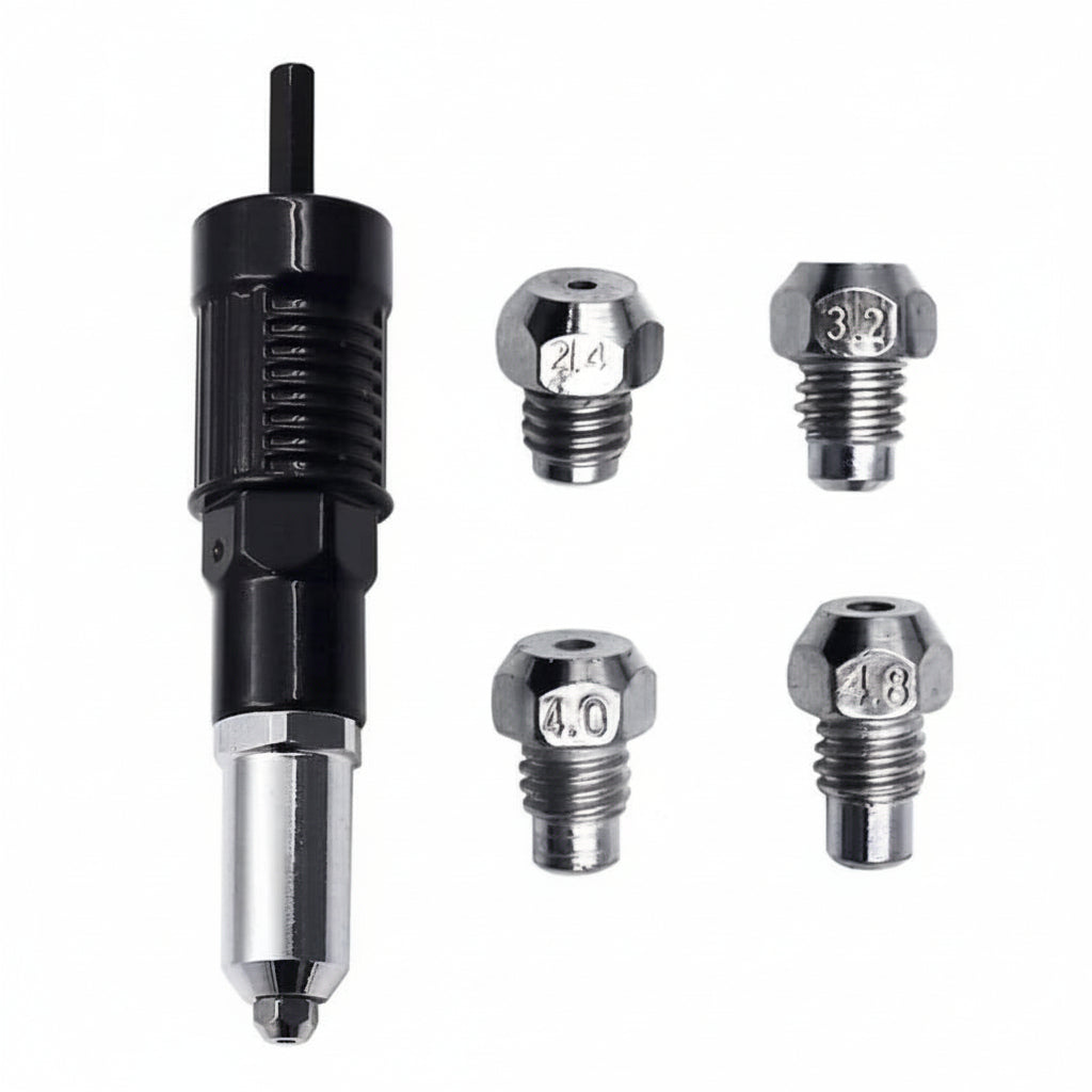 Rivet Gun Drill Adapter Kit Interchangeable Nozzles | Meowbutter