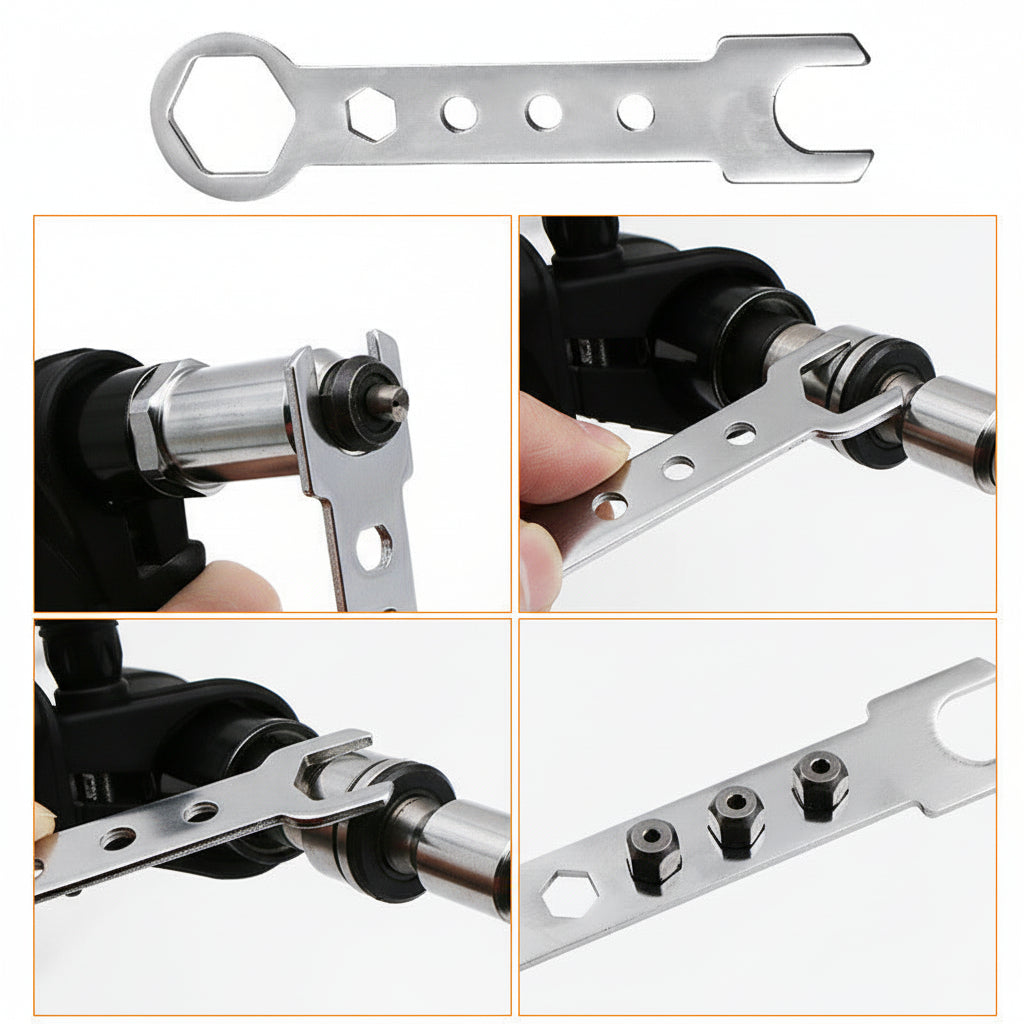 Rivet Gun Drill Adapter Kit Interchangeable Nozzles | Meowbutter