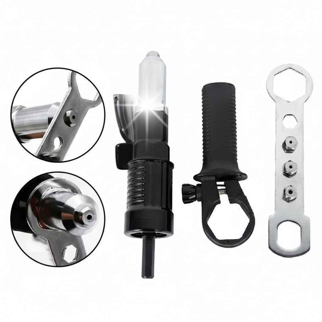 Rivet Gun Drill Adapter Kit Interchangeable Nozzles | Meowbutter