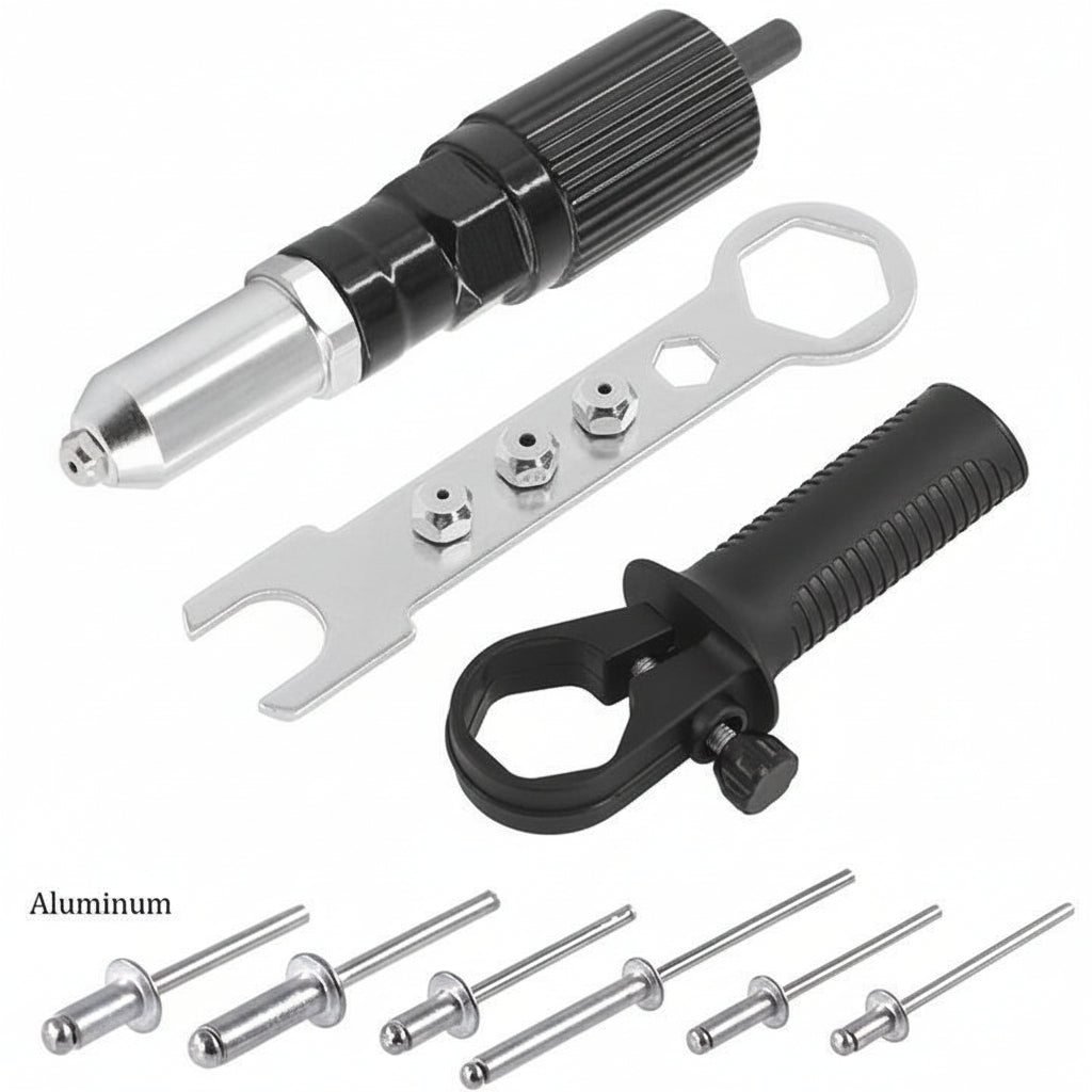Rivet Gun Drill Adapter Kit Interchangeable Nozzles | Meowbutter