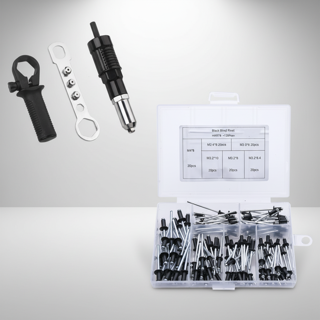 Rivet Gun Drill Adapter Kit Interchangeable Nozzles | Meowbutter
